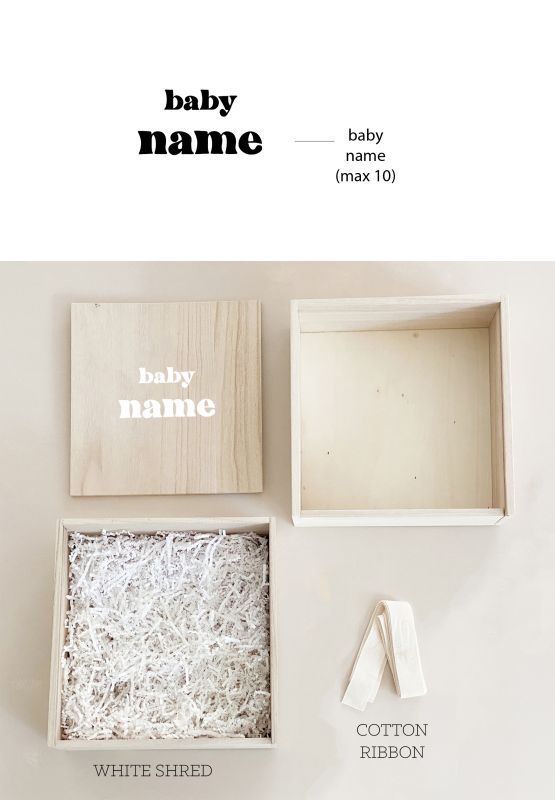 Baby Keepsake Wood Gift Box