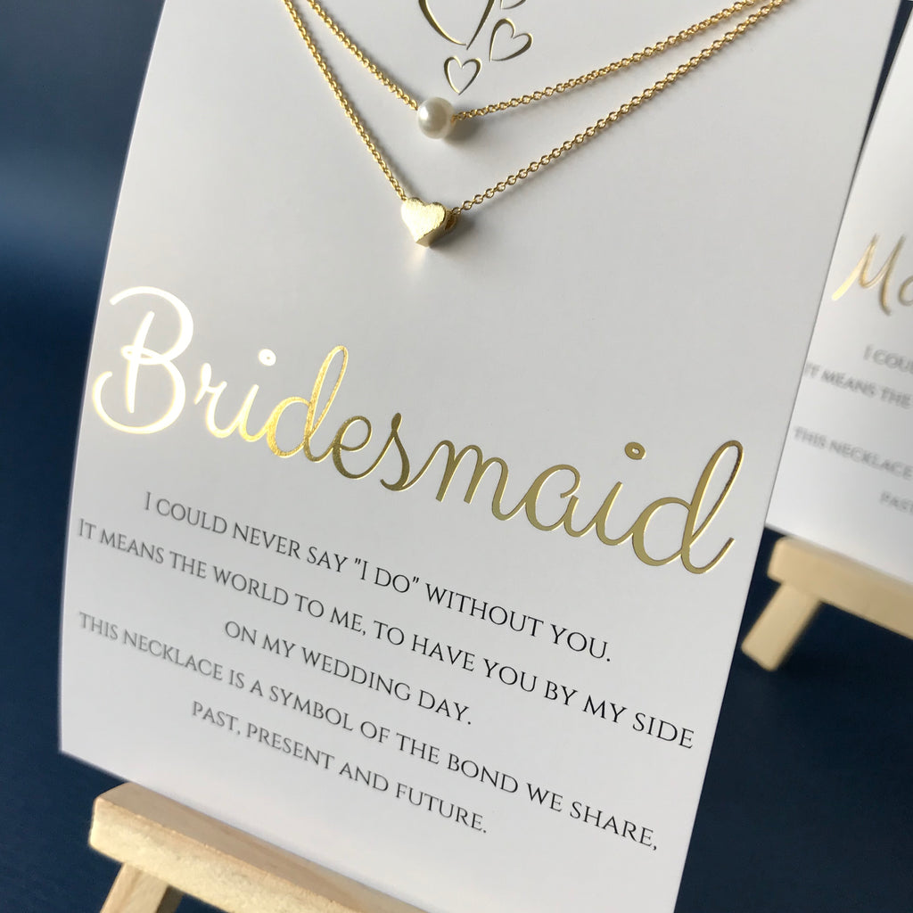 Layered Bridesmaid Necklace With Card